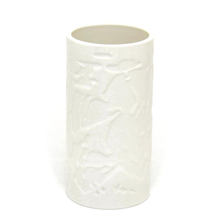 セーブル(Sevres) 白磁 花瓶(高さ:22.5cm)窪みのレリーフ装飾 スィランドリック 原作者(1976年:Etienne Hajdu)【セーブル製陶所から直接買い付け】送料無料 新品の画像