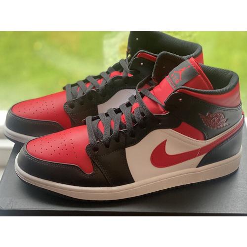 26.5cm 554724-079 AIR JORDAN 1 MID Black Fire Red White エア 
