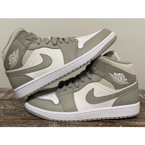 29cm 554724-082 AIR JORDAN 1 MID Linen College Grey Light Bone White エアジョーダン ミッド リネン カレッジ グレー ライト ボーン ホワイト｜heretic｜02