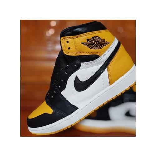 22.5cm 575441-711 AIR JORDAN 1 RETRO HIGH OG GS Taxi Yellow Toe  