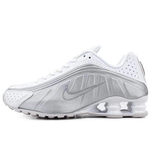 28cm AR3565-101 WMNS NIKE SHOX R4 White and Metallic Silver  