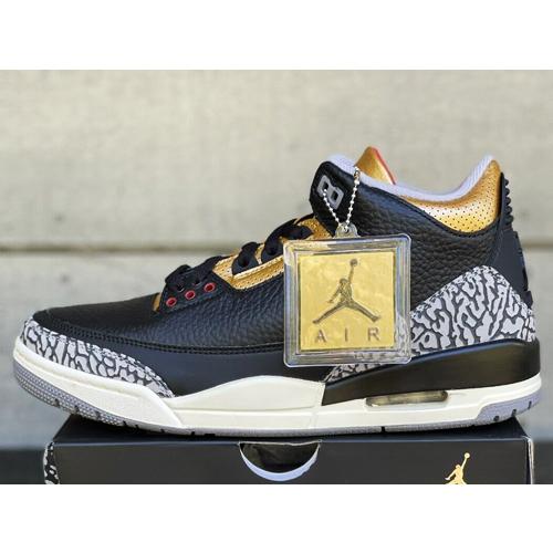 22cm CK9246-067 WMNS AIR JORDAN 3 RETRO Black Gold Cement  