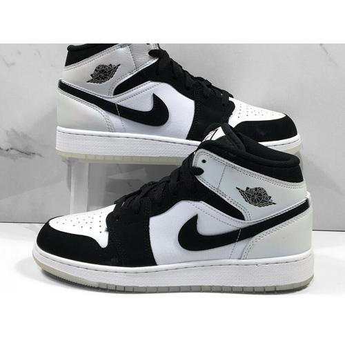25cm DN4321-100 AIR JORDAN 1 MID GS Diamond White Black エア 