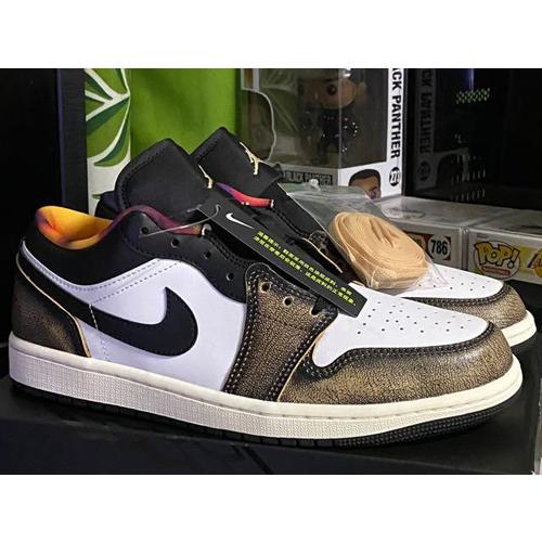 27.5cm DQ8422-001 AIR JORDAN 1 LOW SE Wear Away Black White Onyx  