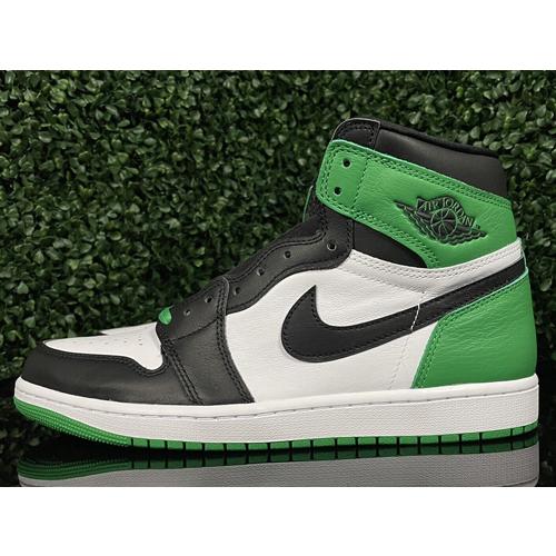 28cm DZ5485-031 AIR JORDAN 1 RETRO HIGH OG Black and Lucky Green 
