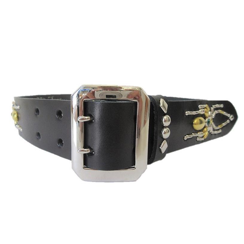 新品未使用RRL スパイダーバックル スタッズベルト レザー ブラック W34 新品未使用RRL スパイダーバックル スタッズベルト レザー ブラック