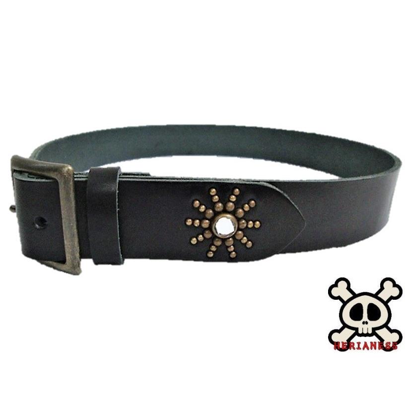 栃木レザー エンドオンリー スタッズベルト 黒 クリスタルスポッツ