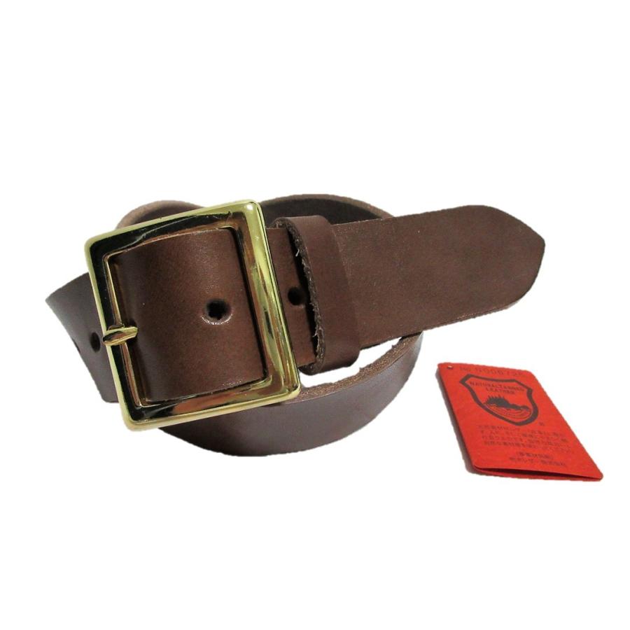 栃木レザーベルト プレーンバックル チョコ ゴールドメッキバックル 本