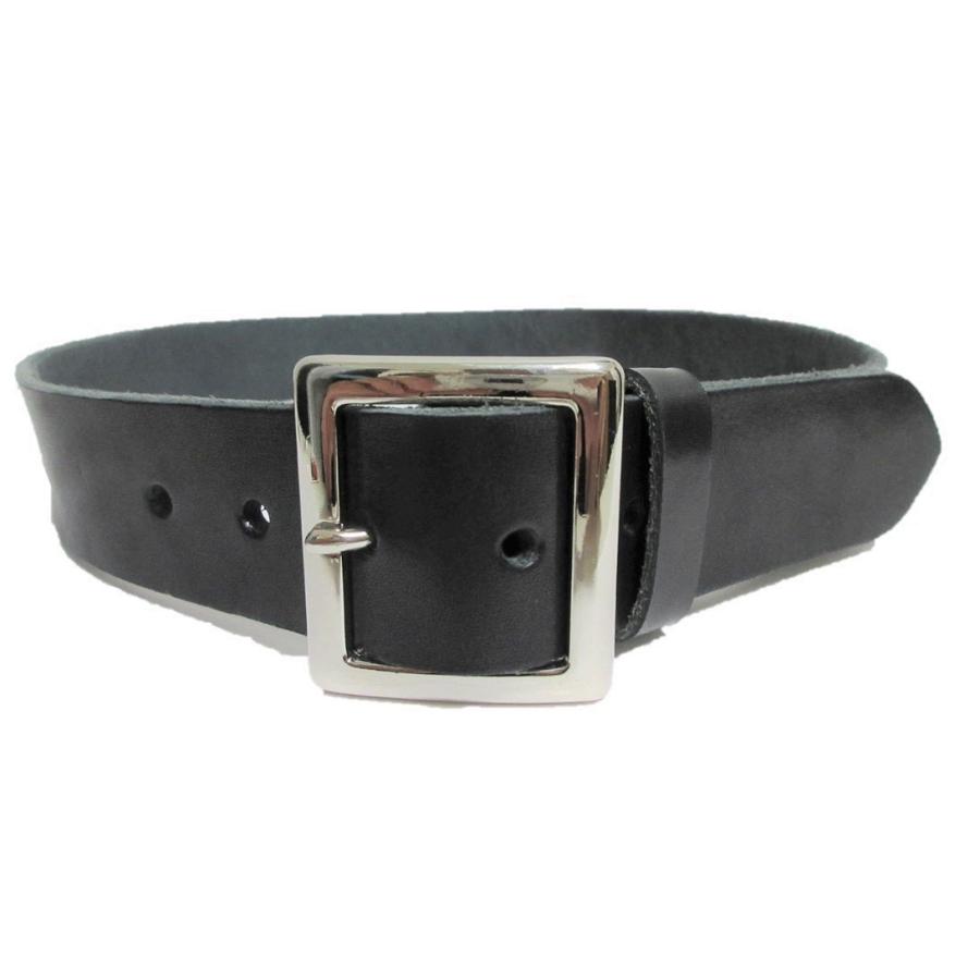 栃木レザーベルト プレーンバックル 黒 40mm ニッケルメッキ
