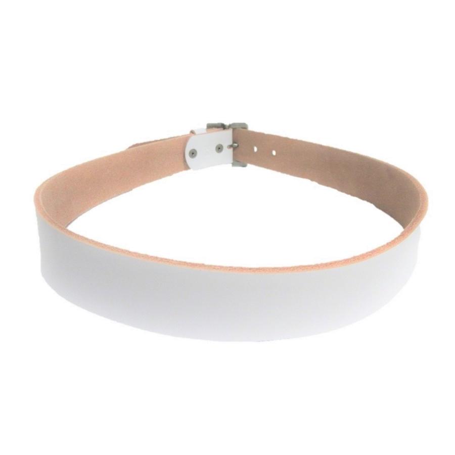 栃木レザーベルト プレーンバックル 白 ヴィンテージ調バックル 本革