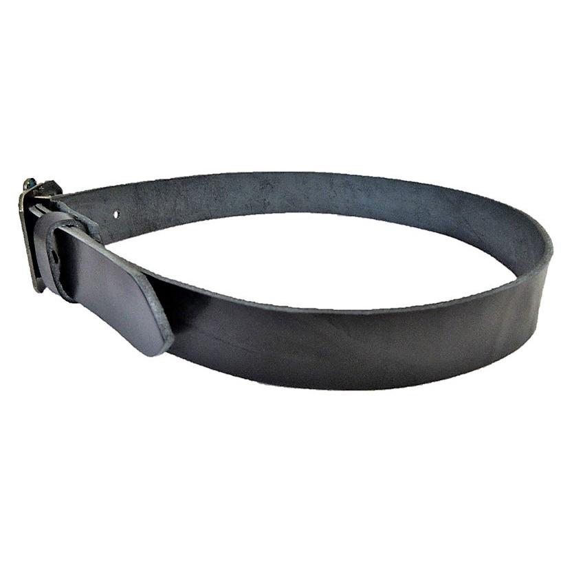 栃木レザーベルト 黒 スタッズ付きバックル ターコイズカラー