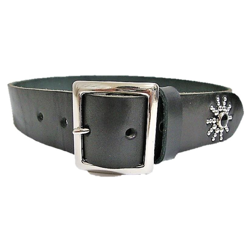栃木レザー エンドオンリー スタッズベルト 黒 オニキススポッツ 日本