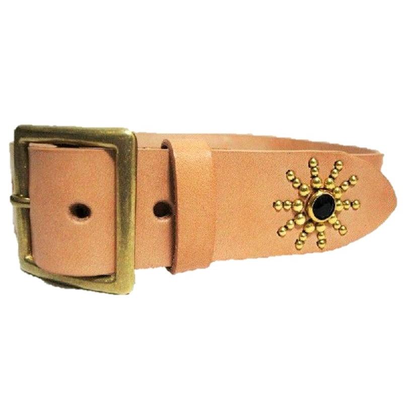 真鍮製バックル 栃木レザー エンドオンリー 真鍮スタッズベルト