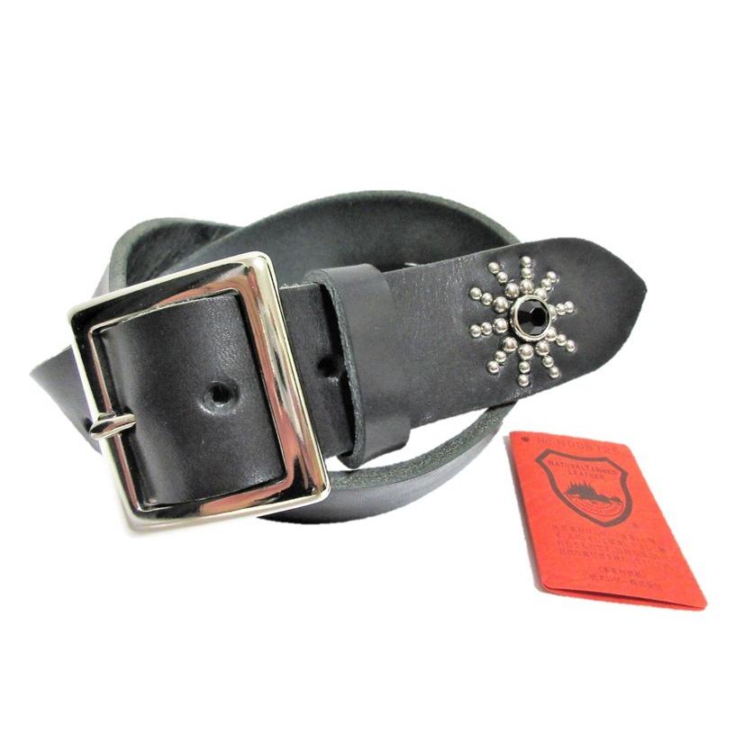 栃木レザー エンドオンリー スタッズベルト 黒 ブラックスポッツ 日本