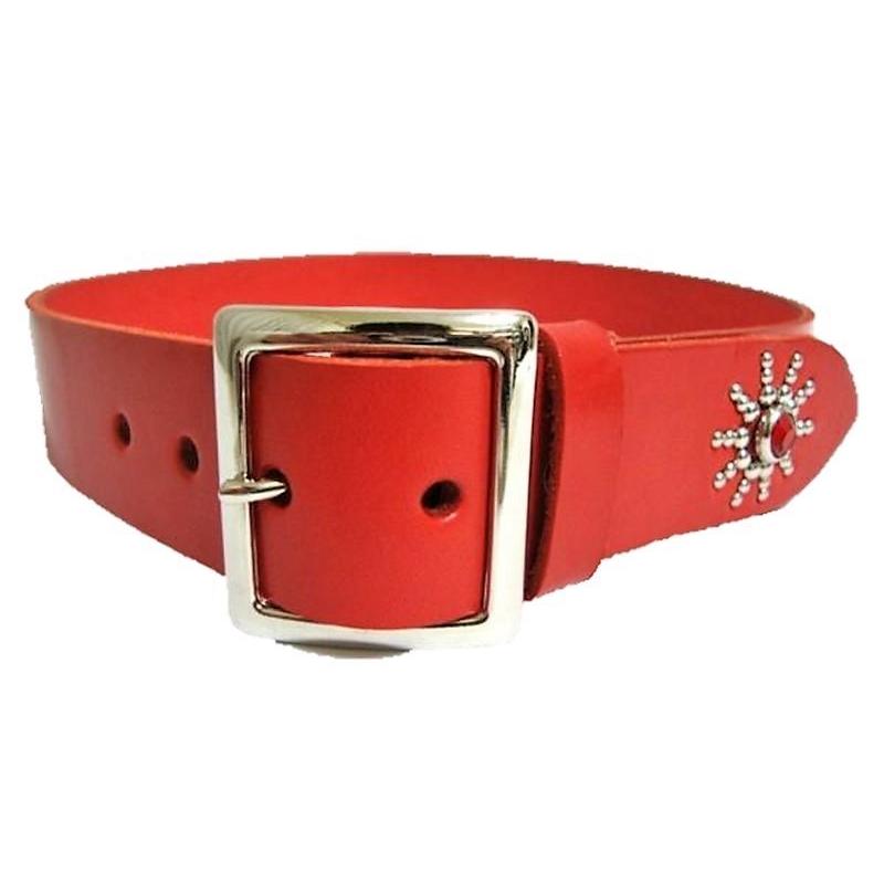 栃木レザー エンドオンリー スタッズベルト 赤 レッドスポッツ 日本製