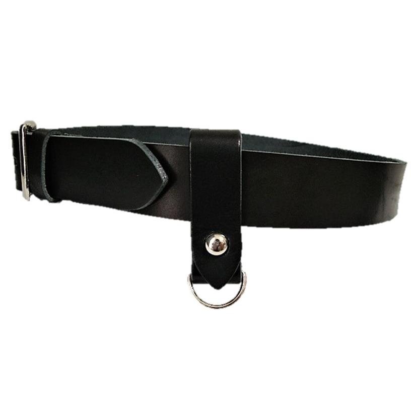 40mm幅 栃木レザーベルト ループホルダー付 黒 ニッケル鍍金