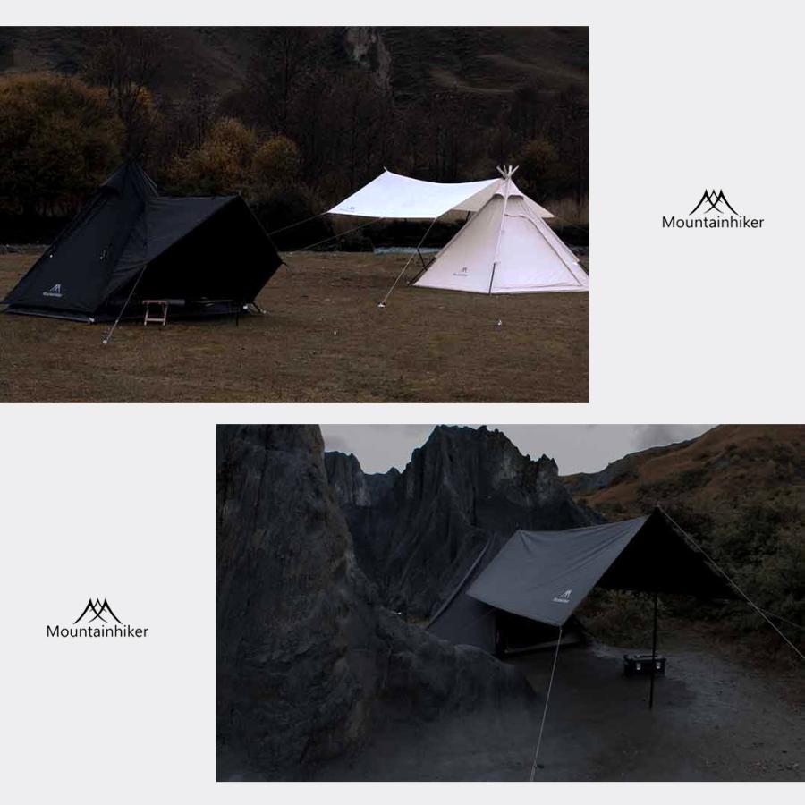 ワンポールテント 2-3人用 Mountainhiker ブラック ベージュ ワンポールテント 2-3人用 Mountainhiker ブラック ベージュ