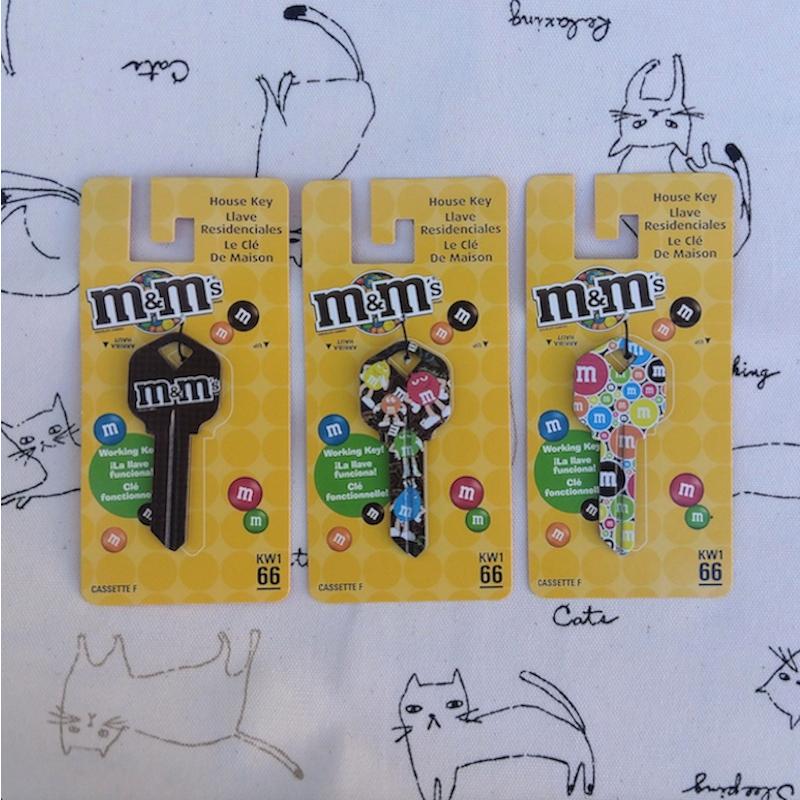 レターパックプラス対応 m&m's エム＆エム 鍵 3個セット キー KEY アメリカキャラクター アメリカ雑貨 加工前鍵 インテリア雑貨 可愛い鍵 | 
