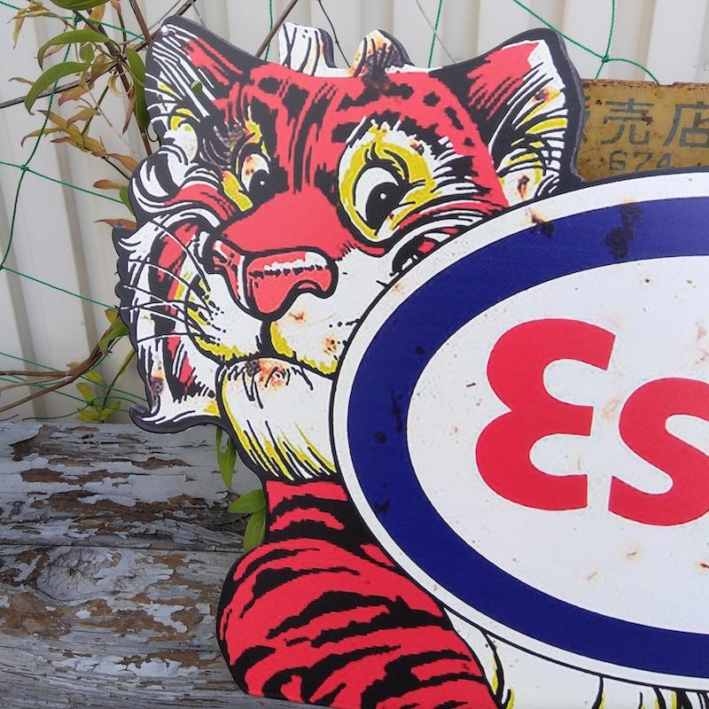 ESSO エッソ ダイカット メタル サインボード B 看板 ブリキ看板 ESSO エッソ ダイカット メタル サインボード B 看板 ブリキ看板