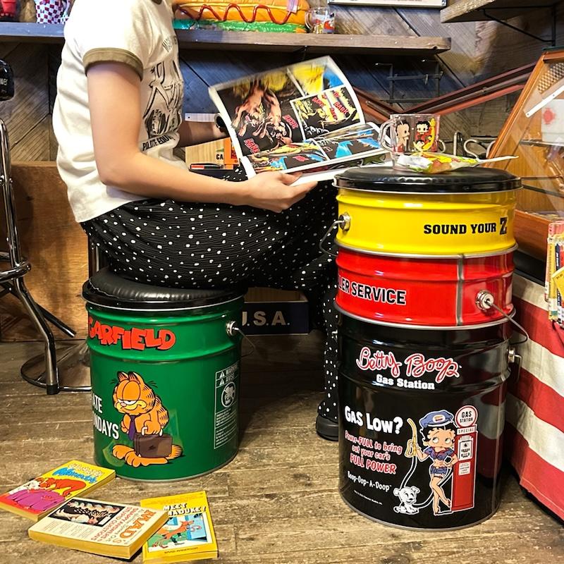 BETTY BOOP ベティブープ オイル缶 スツール OIL CAN STOOL オイル缶形イス 椅子 アメリカキャラクター インテリア雑貨 ガレージ 小物収納 小物入れ 道具入れ | BETTY BOOP | 03