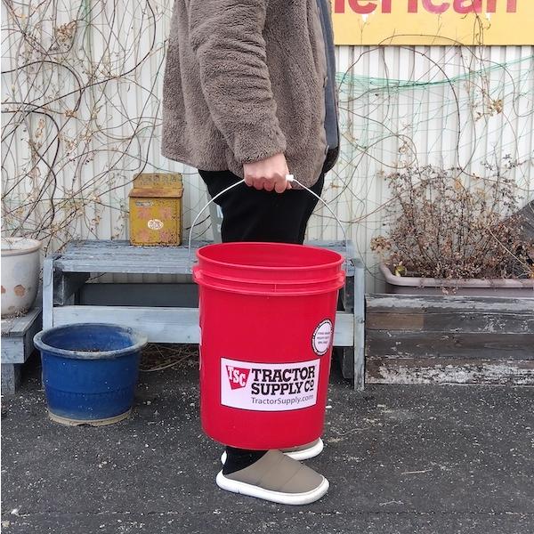 TRACTOR SUPPLY トラクターサプライ 5ガロン バケツ レッド 19リットル アメリカ雑貨 ガレージ 掃除具 大きい インテリア