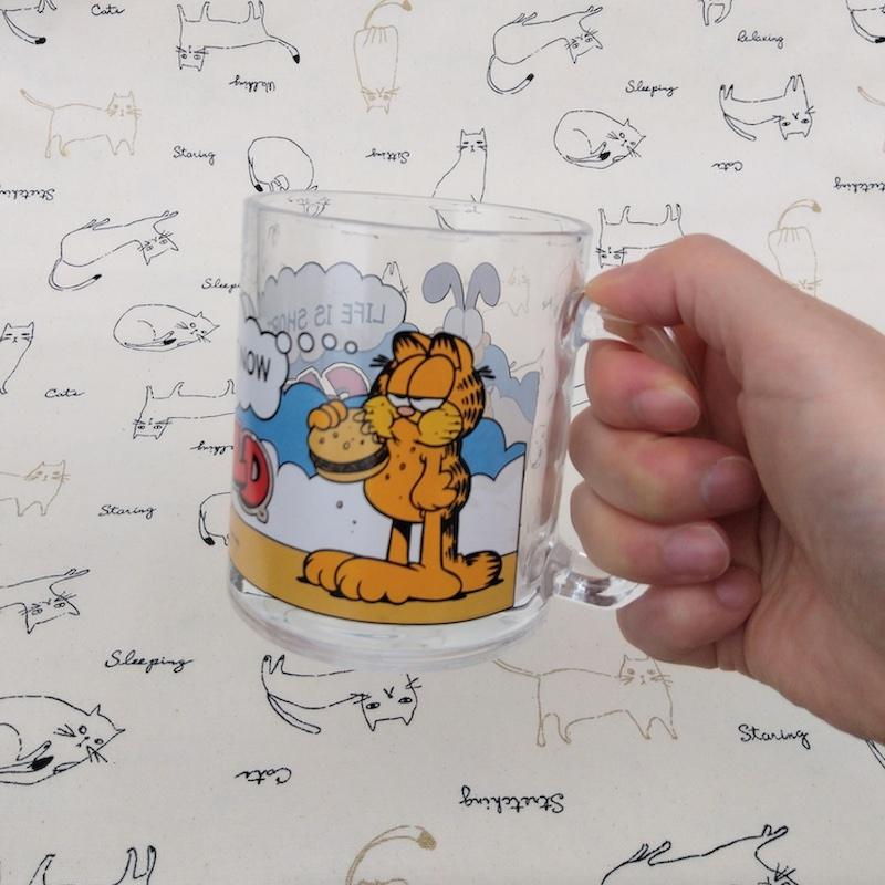 【稀少】ガーフィールド ガラス製マグカップ 2個セット(ヴィンテージ) A026】GARFIELD GLASS MUG ガーフィールド グラスマグ | 雑貨株式会社