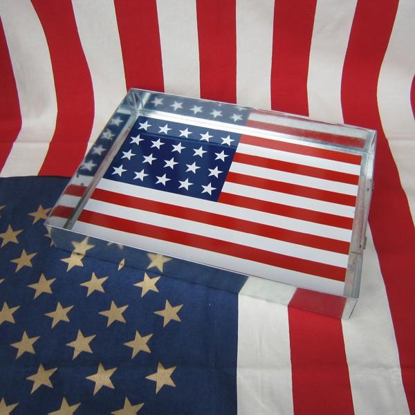 U S フラッグ スチール トレイ Lサイズ アメリカ国旗柄 星条旗柄 スチィール ティン 手持ち付き お盆 収納ケース 格好良い オシャレ 生活雑貨 生活用品 シルバー In 065 アメリカン雑貨hermit ハーミット 通販 Yahoo ショッピング
