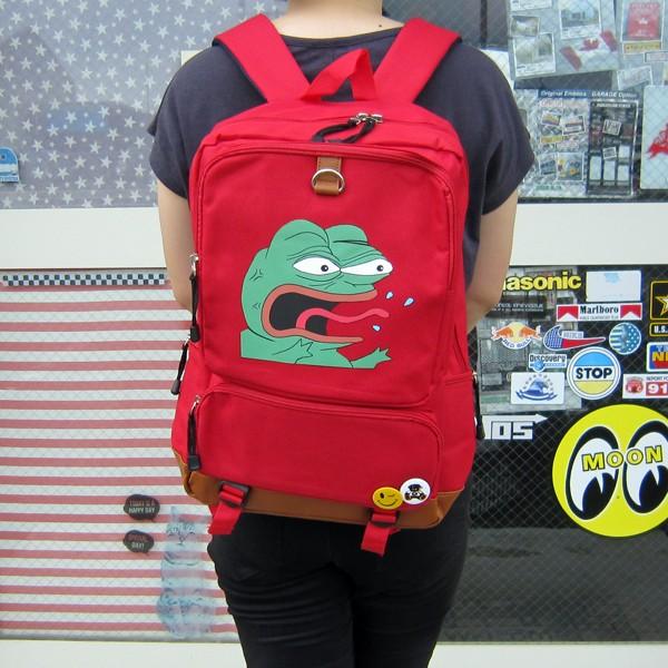 カエルのペペ バックパック レッド 赤色 Pepe the Frog カエルのpepe  