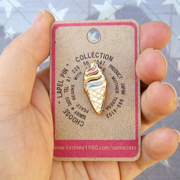 レターパックプラス対応 ラベルピン シャベル バナナ Thank you アイス