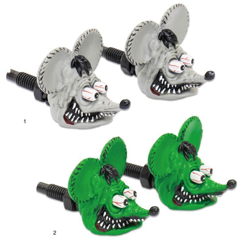 レターパックプラス対応 RAT FINK ラットフィンク ライセンスボルト フィギュア カー用品 カーアクセサリー 車外アクセサリー ナンバープレートボルト 目立つ | RAT FINK