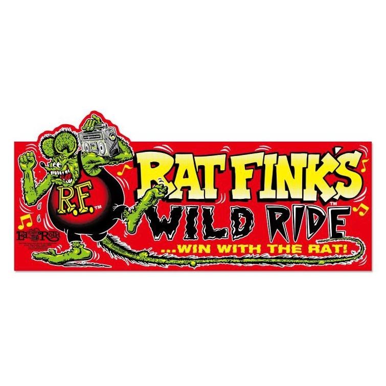 レターパックプラス対応 RAT FINK ラットフィンク バンパー ステッカー Wild Ride ダイカットステッカー カーアクセサリー カッコイイ オシャレ 長方形 レッド系｜hermit｜02