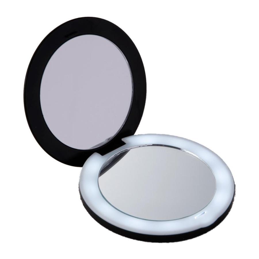 10倍拡大鏡コンパクト2面ミラー 人気ブラドン ライト付 キャンセル返品不可 メール便