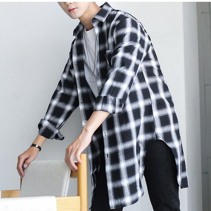 19新作 ロングシャツ メンズ チェック柄 長袖シャツ カジュアル 夏用 薄手 春秋 大きいサイズ シャツコート トップス かっこいい おしゃれ 送料無料 02hgt726 Hermosa 通販 Yahoo ショッピング