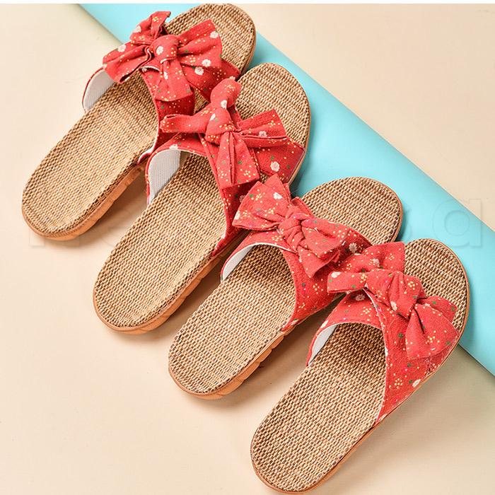 子供スリッパ 夏用 お揃い 女の子 ナチュラル 北欧 激安通販専門店 可愛い キッズ リボン 綿麻 軽い 姫系 ルームシューズ おしゃれ 送料無料 室内用 履きやすい