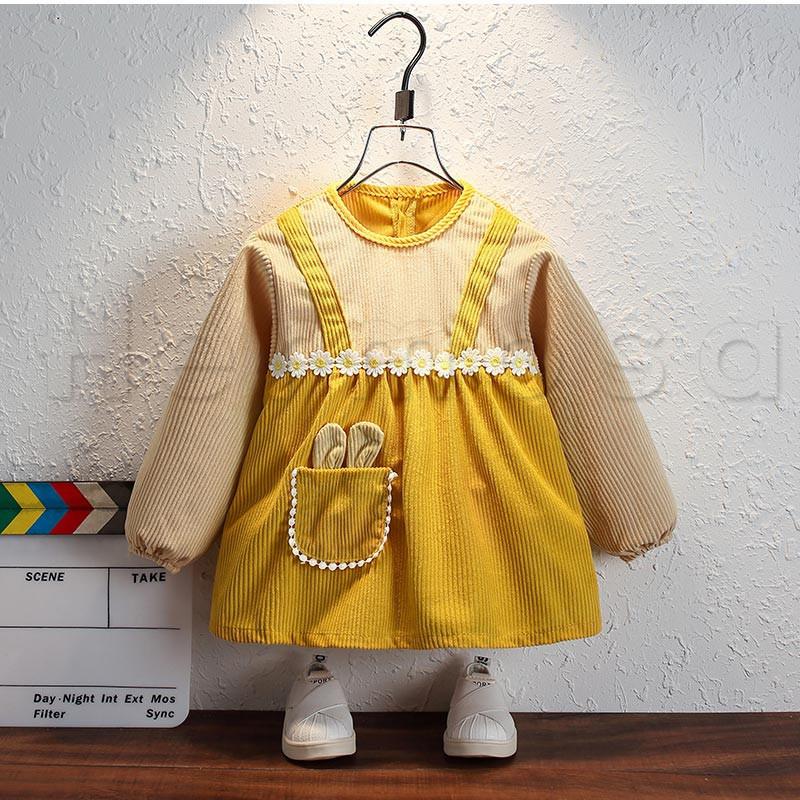 長袖スモック 子供用 エプロン 花柄 ポケット付き 後ろ開き 防水 可愛い 女の子 男の子 キッズ 外遊び 絵画 食事 保育園 秋冬 おしゃれ 送料無料|hermosa2017|10