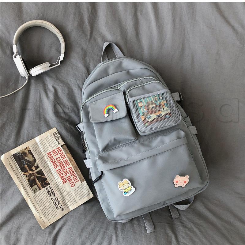 リュック リュックサック レディース バックパック 黒 女子 学生 バッジ付き 大容量 おしゃれ シンプル プレゼント 通学 通勤 旅行 送料無料 21zk0138 Hermosa 通販 Yahoo ショッピング