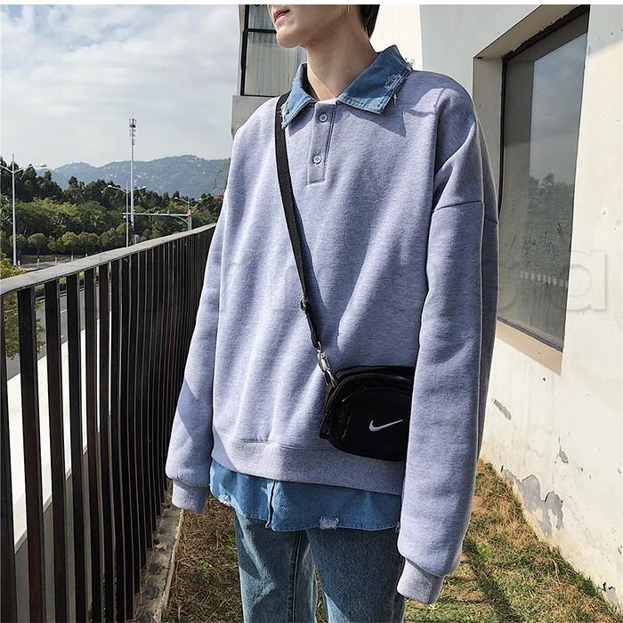 トレーナー 重ね着風 メンズ 長袖 シャツ襟 厚手 薄手 裏起毛 ボア付き スウェット かっこいい スポーツ トップス アウター 送料無料 Hc19ga0040 Hermosa 通販 Yahoo ショッピング