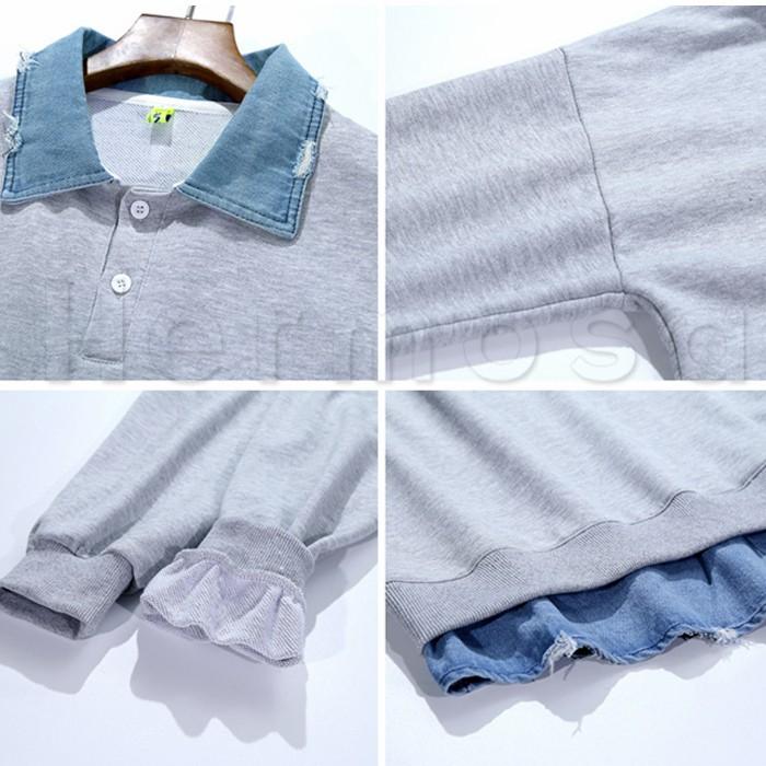 トレーナー 重ね着風 メンズ 長袖 シャツ襟 厚手 薄手 裏起毛 ボア付き スウェット かっこいい スポーツ トップス アウター 送料無料 Hc19ga0040 Hermosa 通販 Yahoo ショッピング