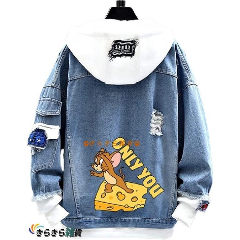 カップル デニム パーカー キャラクタ オシャレ スウェット カップル デニム パーカー キャラクタ オシャレ スウェット