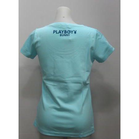 PLAYBOY（プレイボーイ） スパンコール Tシャツ Mサイズ ライトブルー