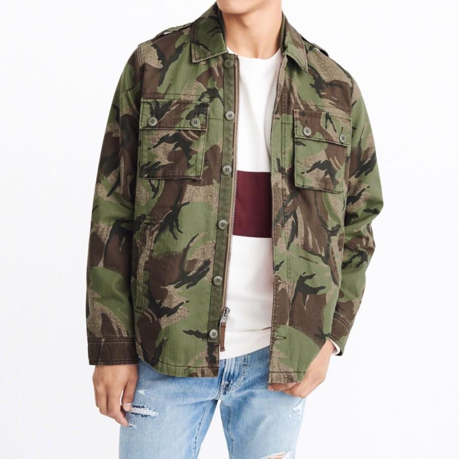 【特別セール】【並行輸入品】アバクロンビー&フィッチ メンズ ミリタリー シャツ ジャケット Abercrombie&Fitch Military Shirt Jacket (カモフラ