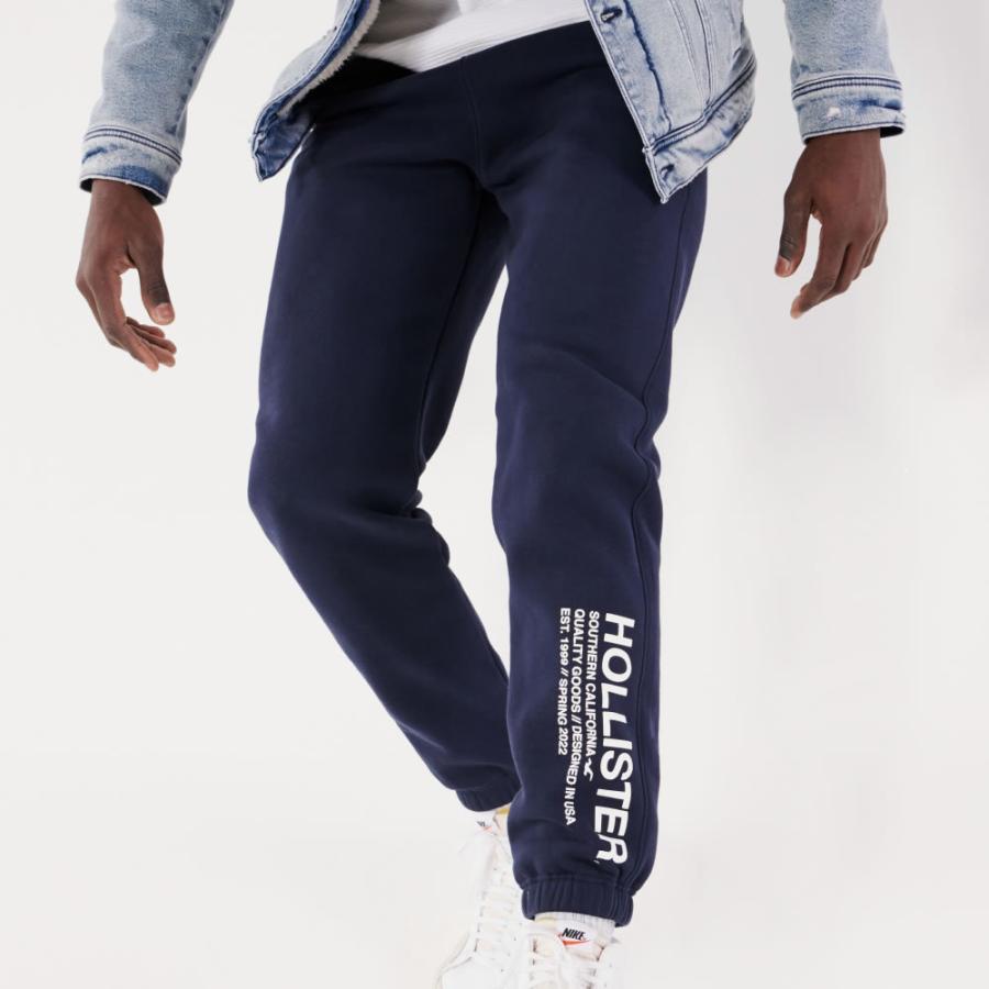 【並行輸入品】ホリスター メンズ スウェットパンツ ( ロングパンツ ) Hollister Relaxed Fleece Jogger Pants (ネイビー)｜herobox｜03