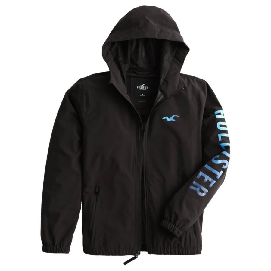 【並行輸入品】ホリスター メンズ ウインドブレーカー Hollister Mesh-Lined Hooded Full-Zip Windbreaker (ブラック) 【ジャケット アウター 】｜herobox