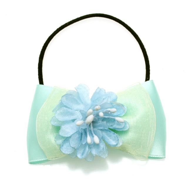 オーガンジーリボンヘアゴム スターフラワー オーガンジーリボンヘアゴム スターフラワー