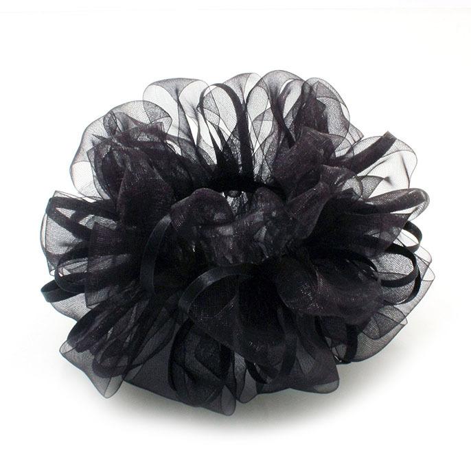 シュシュ オーガンジー 細サテンリボン 日本製 E67- ボリューミー