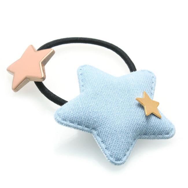 ぷっくりスターのヘアゴム Amazon | ヘアゴム ぷっくり星型 デニム I84- 髪飾り トリプル