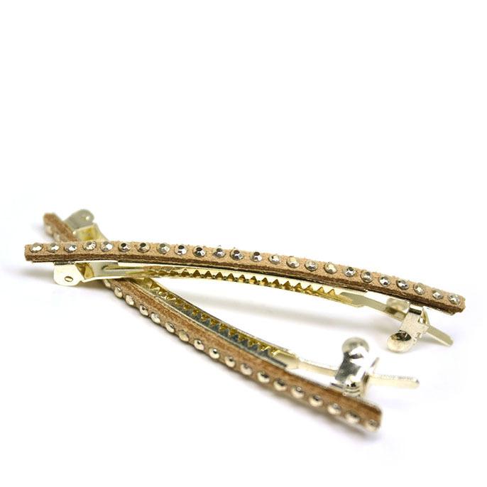 バレッタ ゴールドスタッズヘアピンV17-同色2本セット : アクセサリー