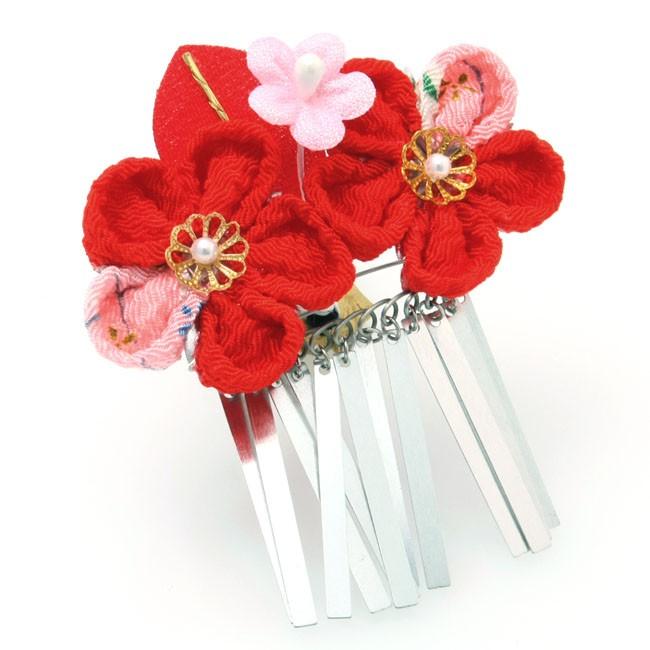 七五三 髪飾り 3歳 7歳 かみかざり パッチンピン 2点セット ちりめん