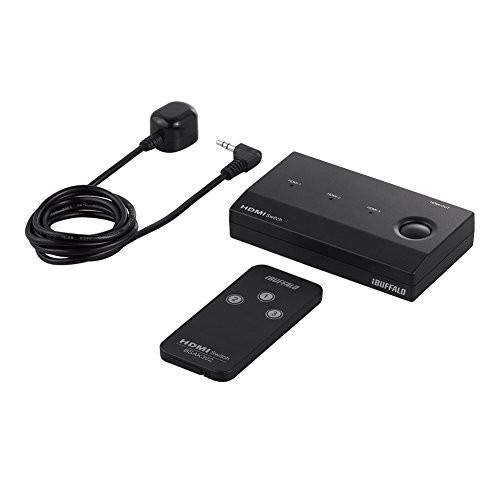 iBUFFALO 逆輸入 HDMI切替器 3台用 リモコン付 BSAK302 Switch動作確認済 着後レビューで Nintendo ブラック
