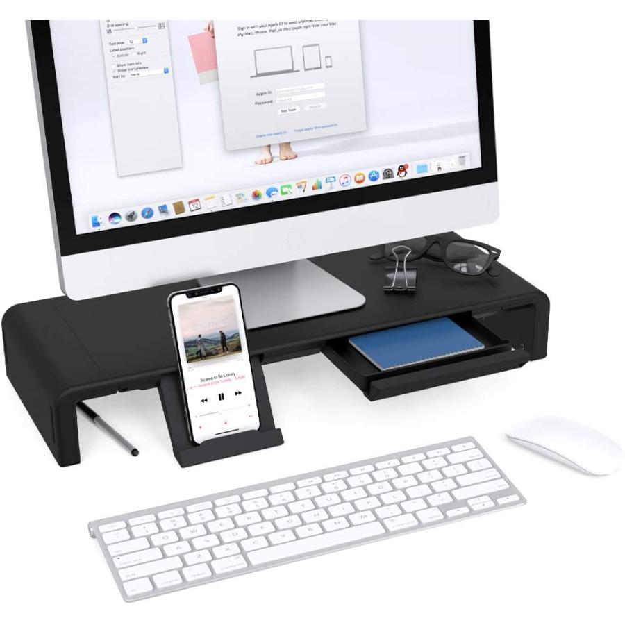 折りたたみ式 モニター台 机上台 耐荷重50kg キーボードトレイ ノートパソコンスタンド 3段階の幅調整可能 卓上収納 モニタースタンド モニターアーム